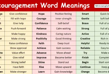 Encouragement Words with Meanings