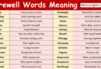 Farewell Words with Meanings