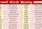 Farewell Words with Meanings