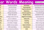 Fear Words Meanings in English