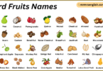 Hard Fruits Names in English with Their Pictures
