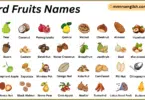 Hard Fruits Names in English with Their Pictures