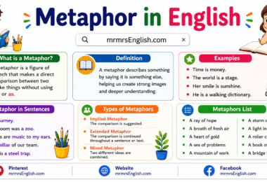Metaphor in English with Examples and Meaning