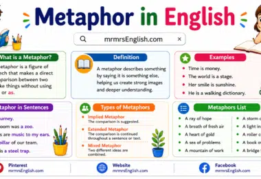 Metaphor in English with Examples and Meaning