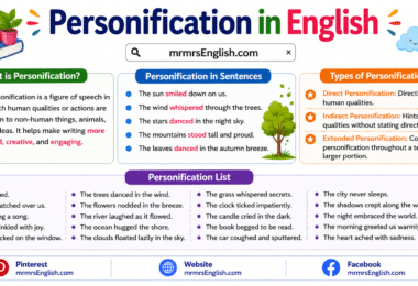 Personification meaning and Examples in English pdf