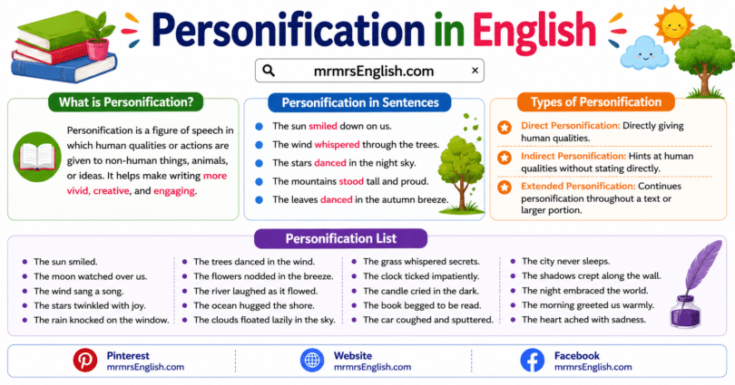 Personification meaning and Examples in English pdf