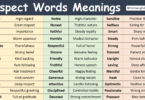Respect Words in English