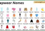 Sleepwear Names in English with Their Pictures