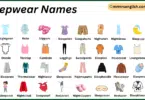 Sleepwear Names in English with Their Pictures
