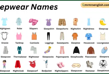 Sleepwear Names in English with Their Pictures