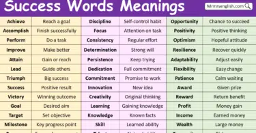 100 success Words Meanings