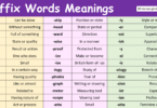 Suffix Words in English
