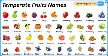 Temperate Fruits Names in English with Their Pictures