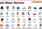 Travel Wear Names in English with Their Pictures