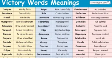Victory Words Meanings in English