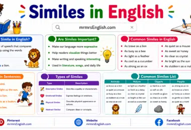 What is Simile in English with definition and Examples