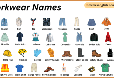 Workwear Names in English with Their Pictures