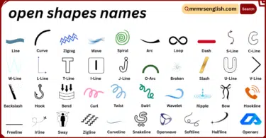 open shapes names in English with Their Pictures