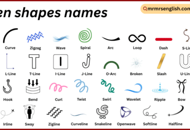 open shapes names in English with Their Pictures