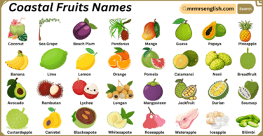 Coastal Fruits Names in English with Their Pictures
