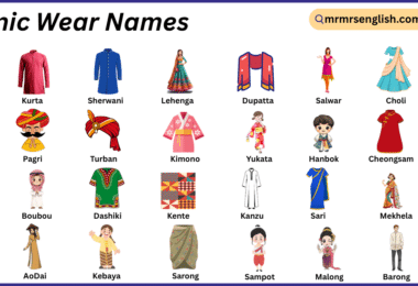 Ethnic Wear Names in English with Their Pictures