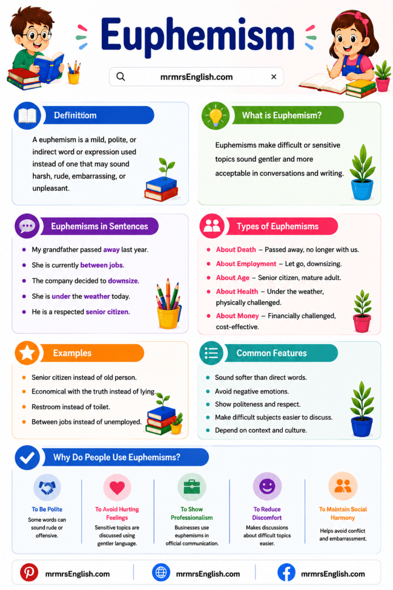 Euphemisms in English Explained with Meanings and Examples - MR MRS ENGLISH