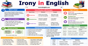 Irony in English Grammar with Meanings and Examples