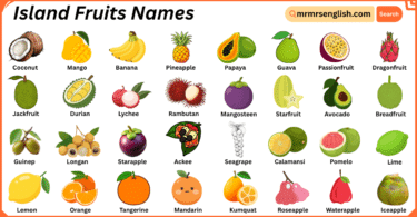 Island Fruits Names in English with Their Pictures