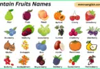 Mountain Fruits Names in English with Their Pictures