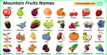 Mountain Fruits Names in English with Their Pictures