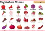 Red Vegetables Names in English with Their Pictures