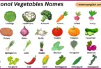 Seasonal Vegetables Names in English with Their Pictures