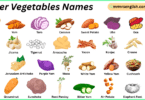 Tuber Vegetables Names in English with Their Pictures