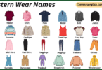 Western Wear Names in English with Their Pictures