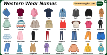 Western Wear Names in English with Their Pictures
