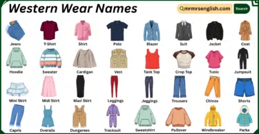 Western Wear Names in English with Their Pictures