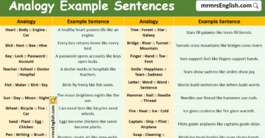 100 Analogy Example Sentences in English with Pictures