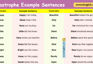 100 Anastrophe Example Sentences in English with Pictures