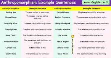 100 Anthropomorphism Example Sentences in English with Pictures