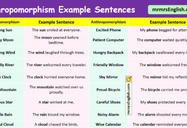 100 Anthropomorphism Example Sentences in English with Pictures