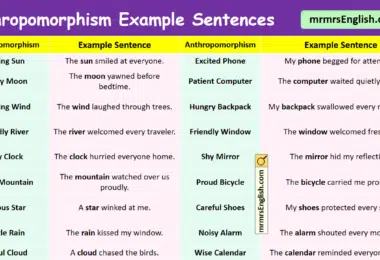 100 Anthropomorphism Example Sentences in English with Pictures