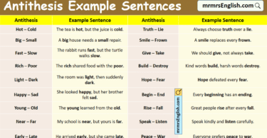 100 Antithesis Example Sentences in English with Pictures