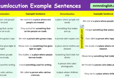 100 Circumlocution Example Sentences in English with Pictures