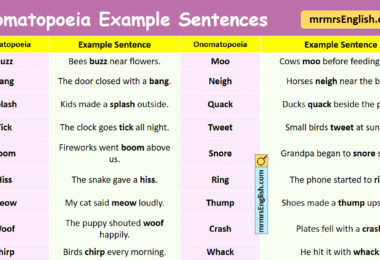 100 Onomatopoeia Example Sentences in English with Pictures