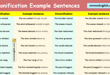 100 Personification Example Sentences in English with Pictures