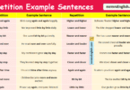 100 Repetition Example Sentences in English with Pictures