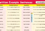 100 Repetition Example Sentences in English with Pictures