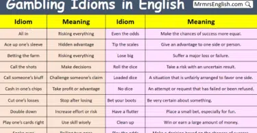 Gambling Idioms in English with their Meanings and Pictures