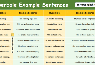 Hyperbole Example Sentences in English with Pictures