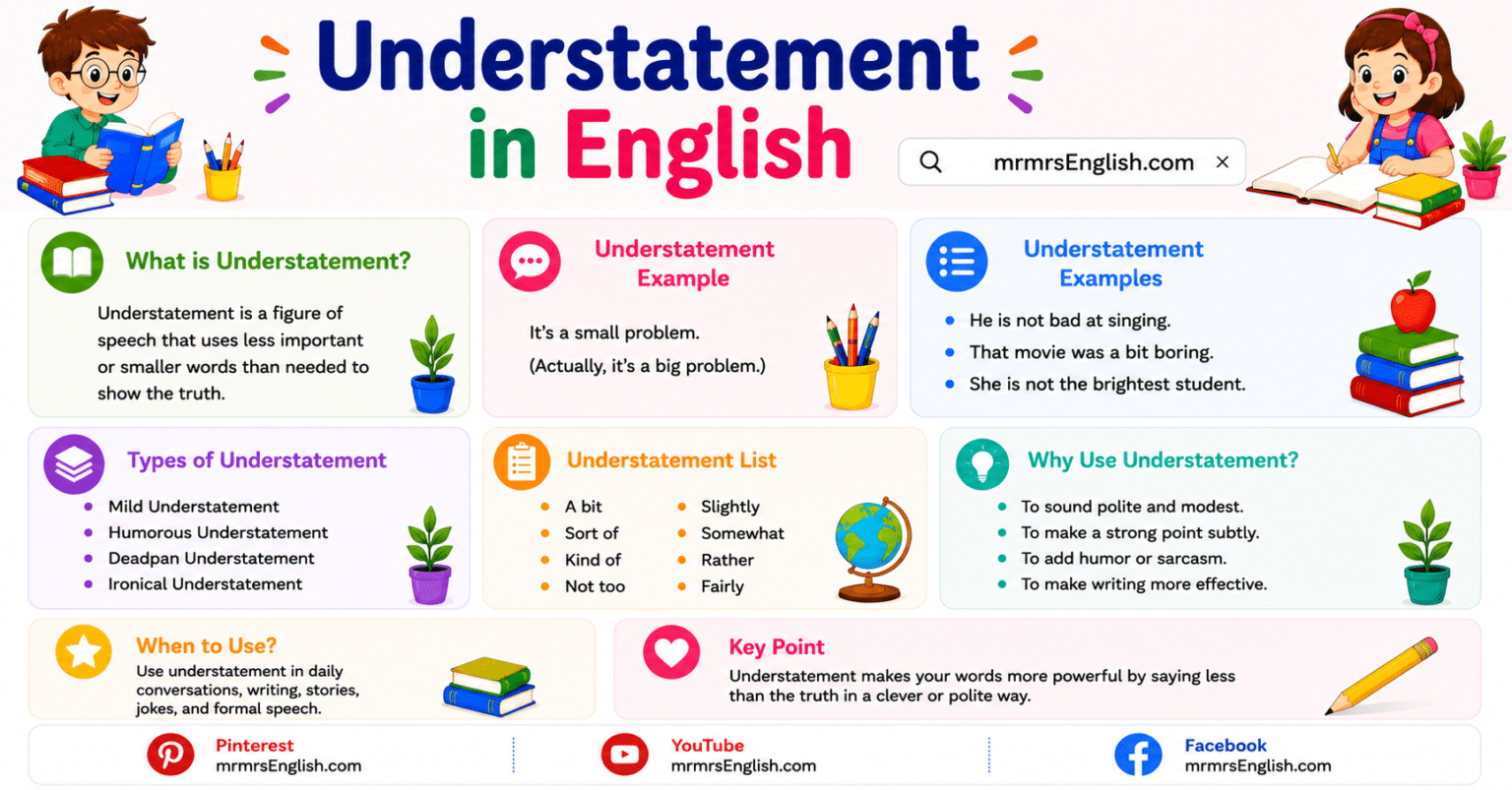 Understatement Meaning in English with Definition and Examples - MR MRS ...